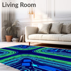 Electric Circuit Board Blue Green Rug