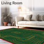 Green Gold Circuit Board Abstract Rug