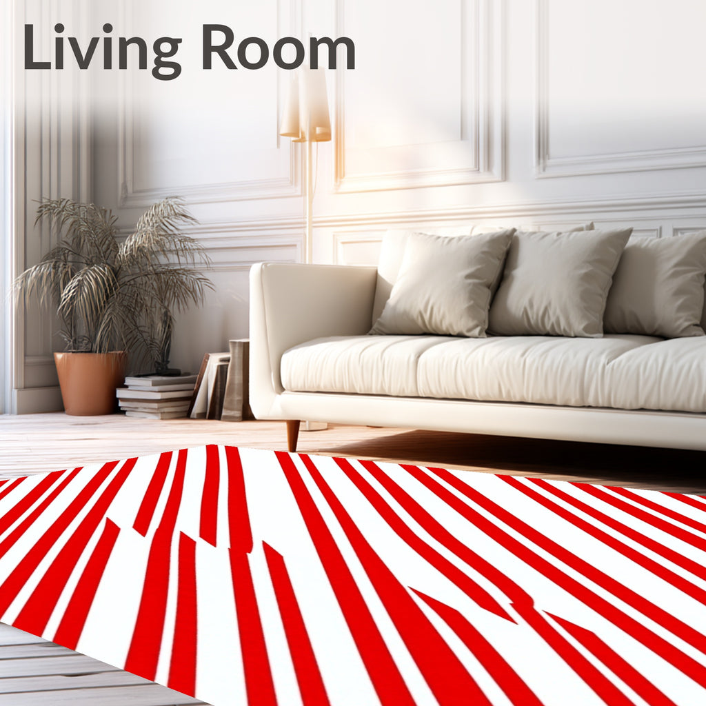 Crimson Diagonal Stripe Rug