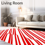 Crimson Diagonal Stripe Rug