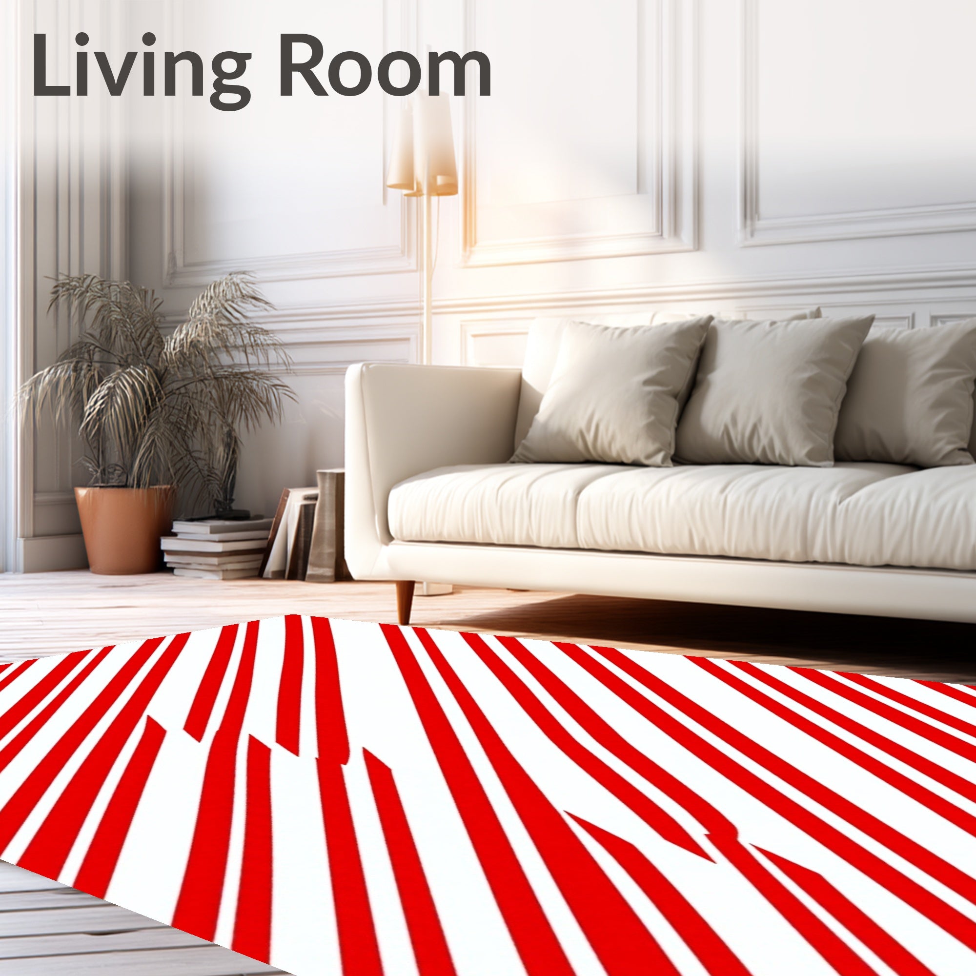 Crimson Diagonal Stripe Rug