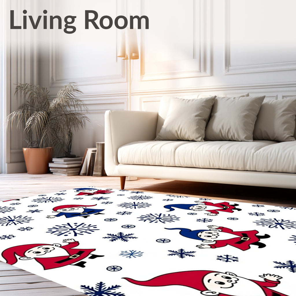 Festive Gnomes And Snowflakes Rug