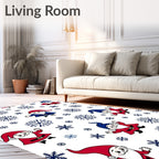 Festive Gnomes And Snowflakes Rug