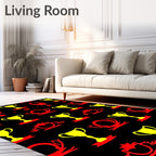 Gold Yellow Red Trophy Collage Rug