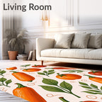 Harvest Orange Red Squash Leaves Rug