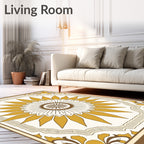 Golden Marigold Sunburst Medallion Rug