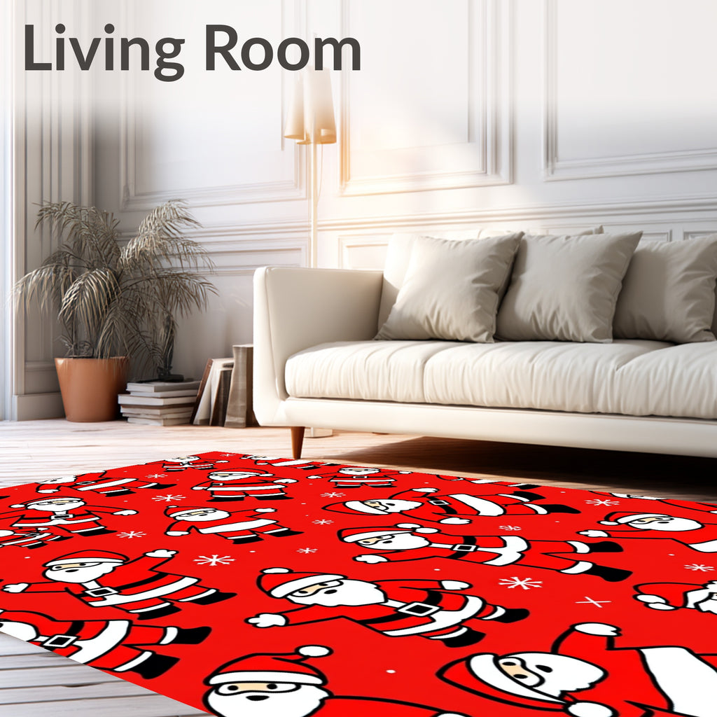 Festive red Santa Claus repeat Rug