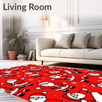 Festive red Santa Claus repeat Rug