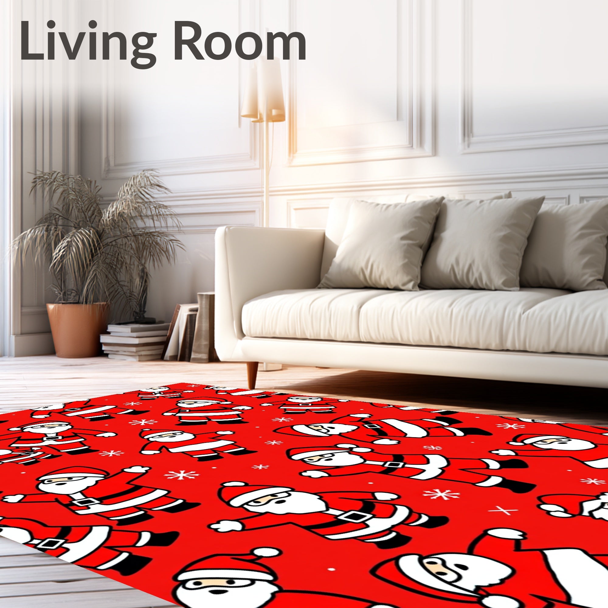 Festive red Santa Claus repeat Rug