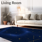 Cosmic Deep Blue Starry Night Rug