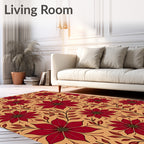 Crimson Floral Vine Meadow Rug