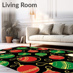 Red Green White Ornament Holiday Garland Rug