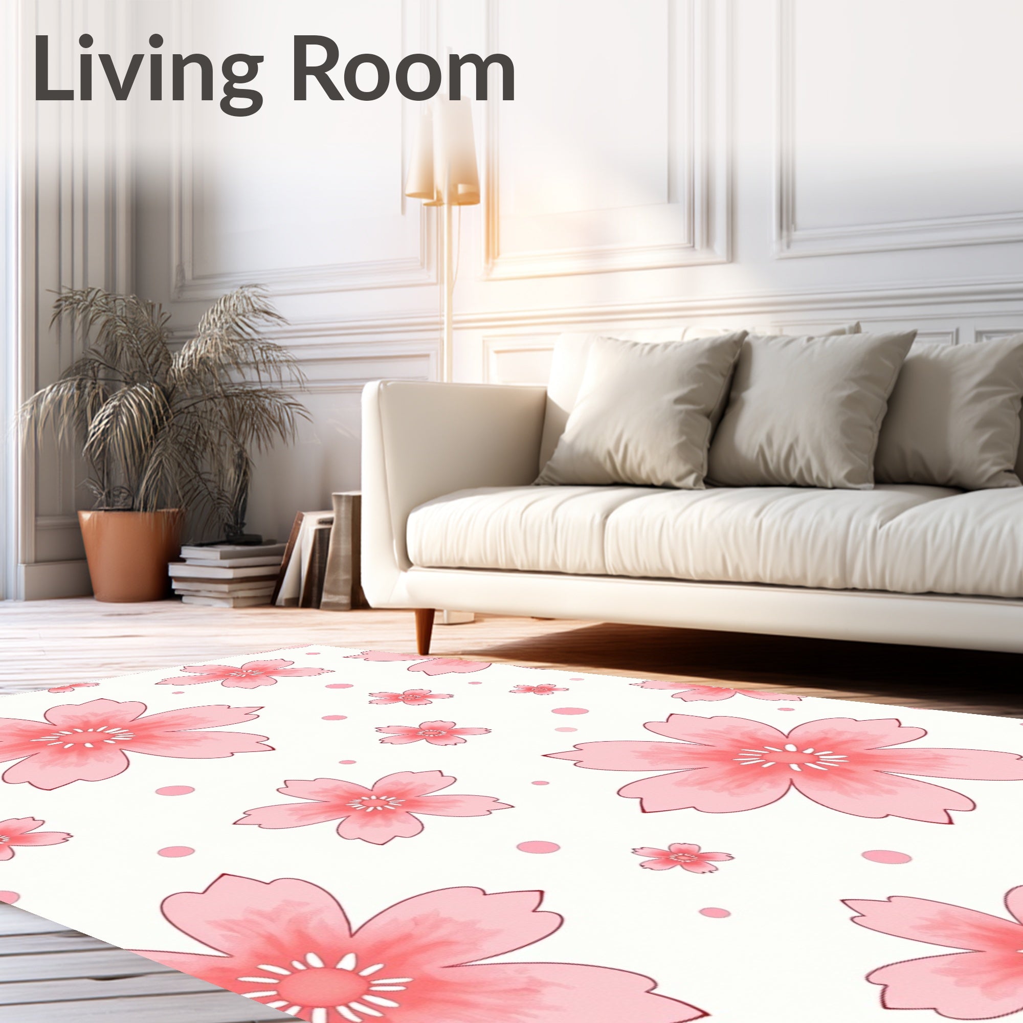 Pink Cherry Blossom Dots Rug