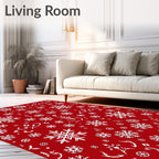 Festive Red Snowflake Collection Rug