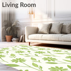 Spring Green Floral Vine Rug