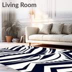 Bold Navy Tribal Stripes Rug