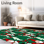 Festive Green Gnome Christmas Repeating Layout Rug