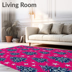 Vibrant Pink Evergreen Starry Night Rug