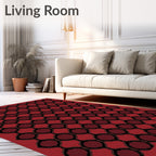 Ornate Crimson Lattice Link Rug