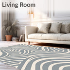 Calming Gray Swirl Abstract Rug