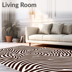 Organic Brown and White Swirl Rug