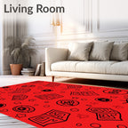 Red Journal Star Celestial Doodle Rug