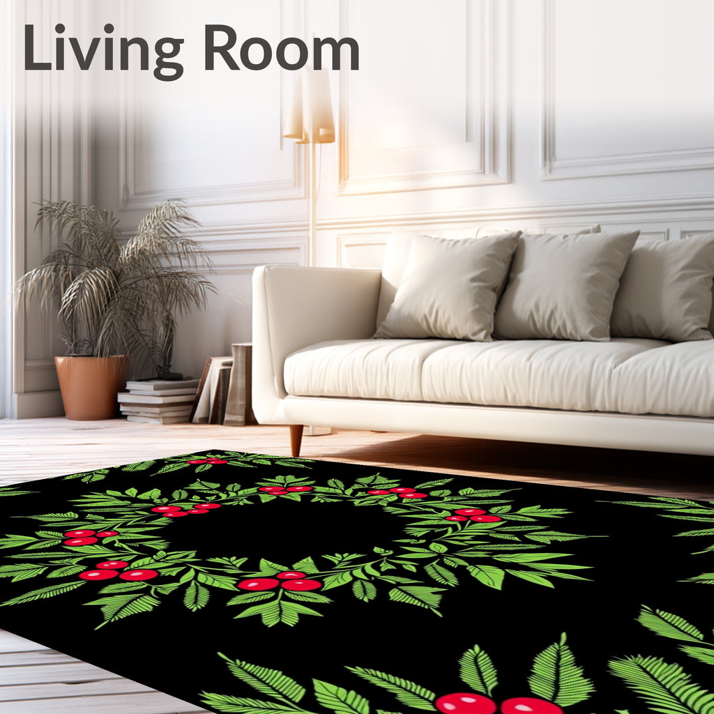 Vibrant Cherry Blossom Wreath Rug