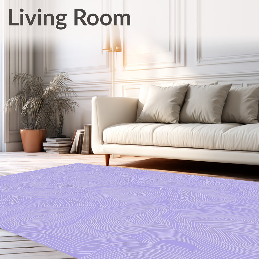 Lavender Swirl Abstract Topographical Rug