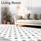 Monochrome Geometric Starburst Arrangement Rug