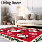 Festive Santa Claus Snowflake Array Rug