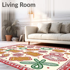 Gingerbread Cookies Festive Red Green Arrangement Rug