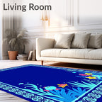 Whimsical Ocean Life Underwater Scene Rug