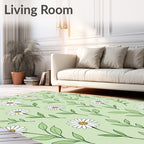Delicate Daisy Garden Floral Art Rug