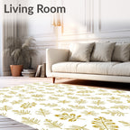Golden Pine Needle Branch Scatter Rug