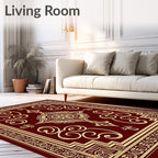 Ornate Crimson Gold Center Medallion Rug