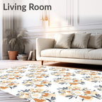 Terracotta Floral Hexagon Sketch Rug
