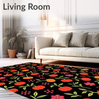 Whimsical Orange Pumpkin Berry Garland Rug