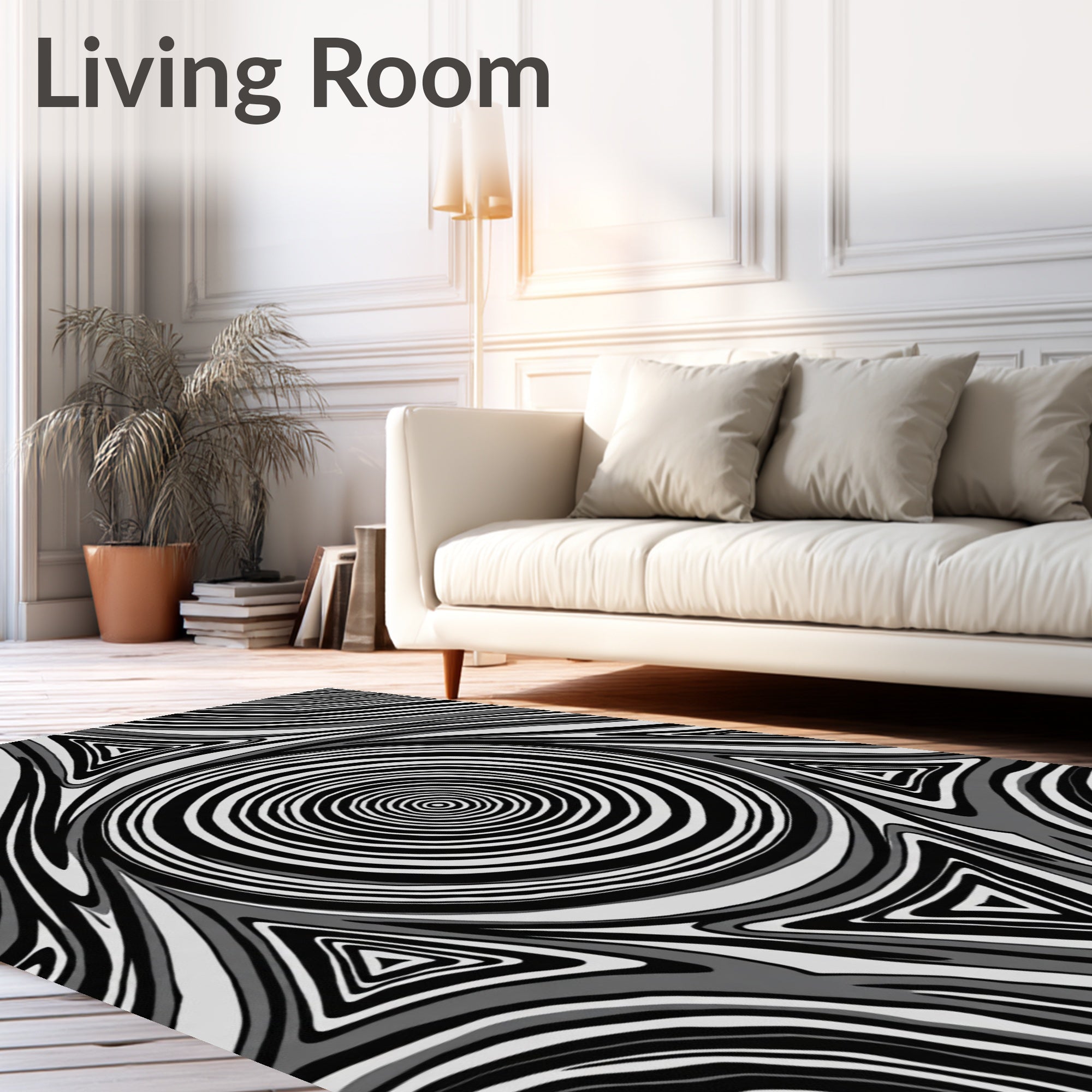 Monochromatic Concentric Triangles Swirl Rug