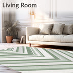 Sage Green Chevron Striped Rug