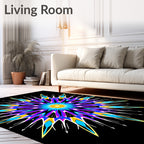 Vibrant Sunburst Geometric Star Rug