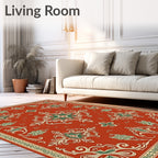 Ornate Red and Green Medallion Rug