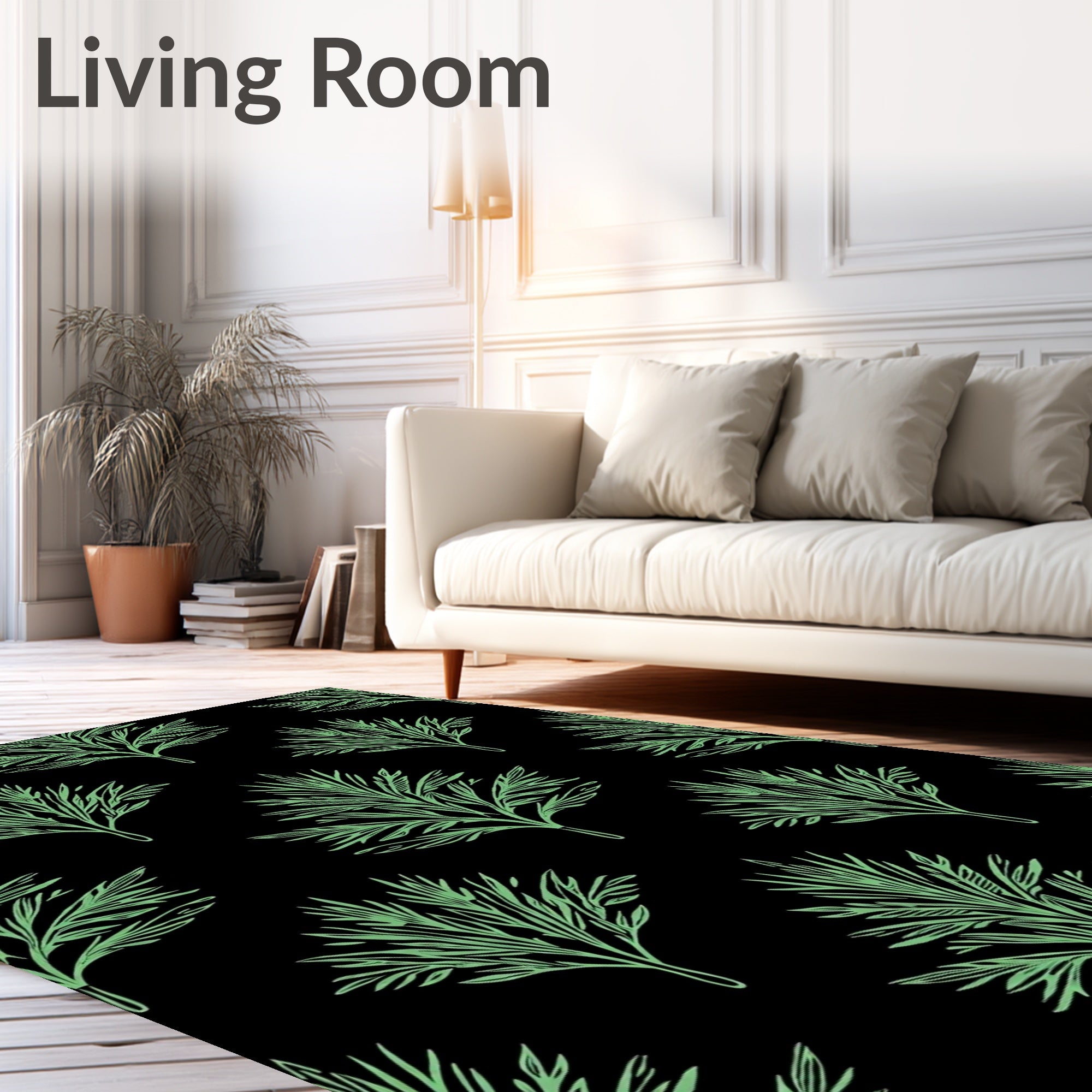 Mint Green Branch Cluster Repeat Rug