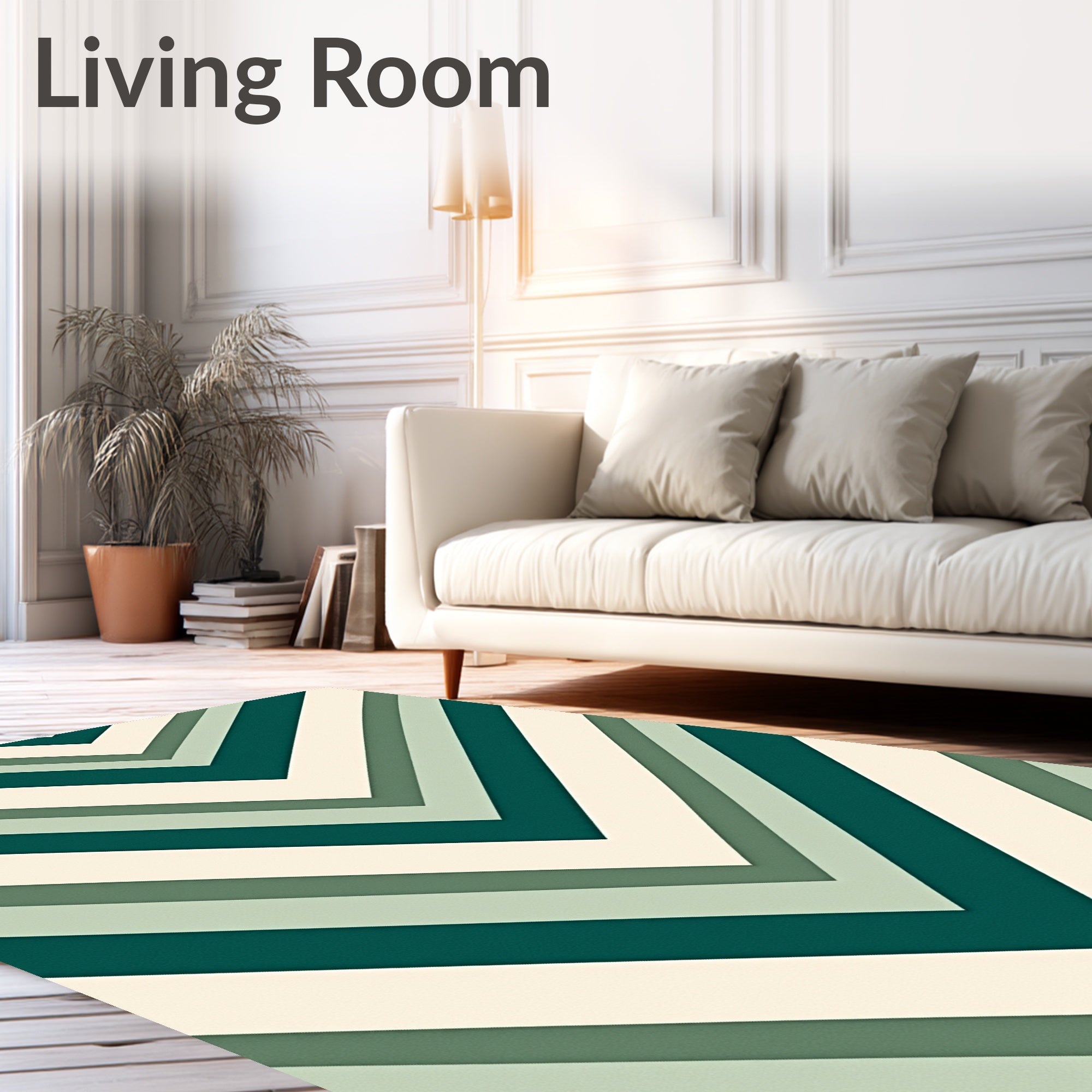 Deep Teal Chevron Stripe Rug