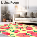 Pink Cherry Blossom Folk Art Rug