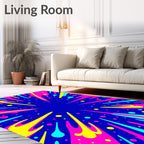 Explosion Of Neon Color Splatter Rug