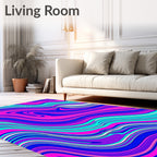 Vibrant Swirling Abstract Waves Rug
