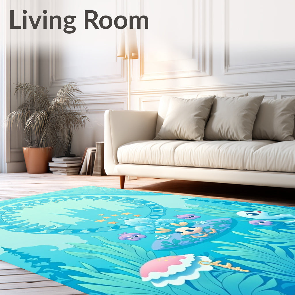 Underwater Fantasy Castle Garden Rug