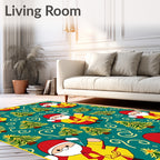 Jolly Santa Trees Swirls Festive Rug