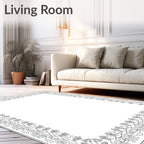 Ancient Floral Leaf Border Art Rug