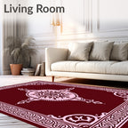 Crimson Pink Ornate Medallion Rug